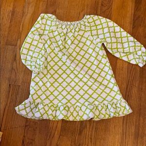 Size 4 green and white dress